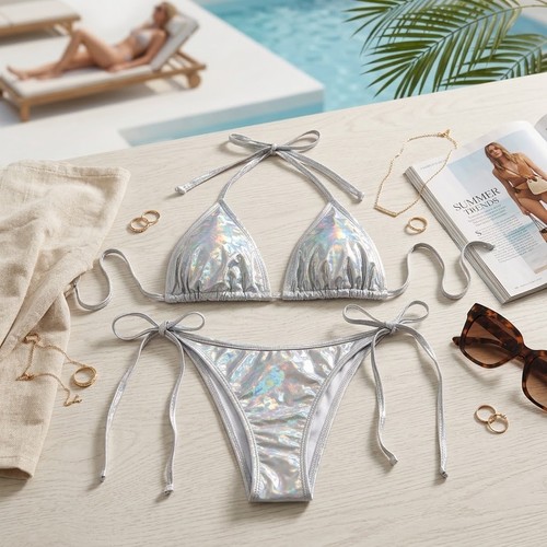 Metallic silver holographic - metallic,