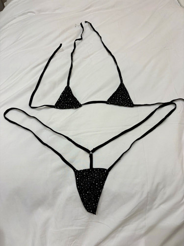 Women black diamanté - black, 2