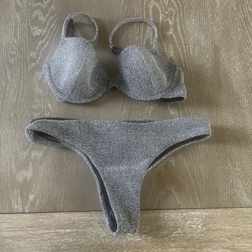 Silver sparkling bikini - sparkling, size