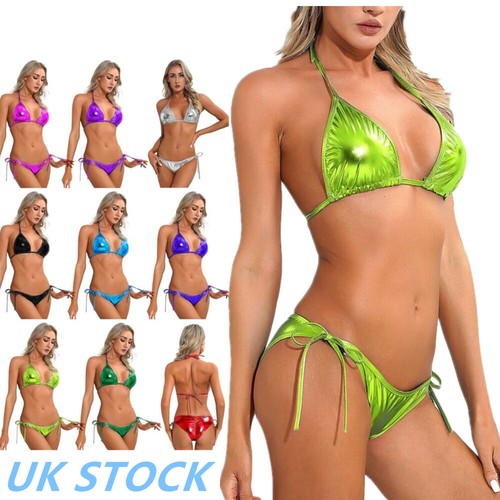 Women shiny metallic bikini - women,